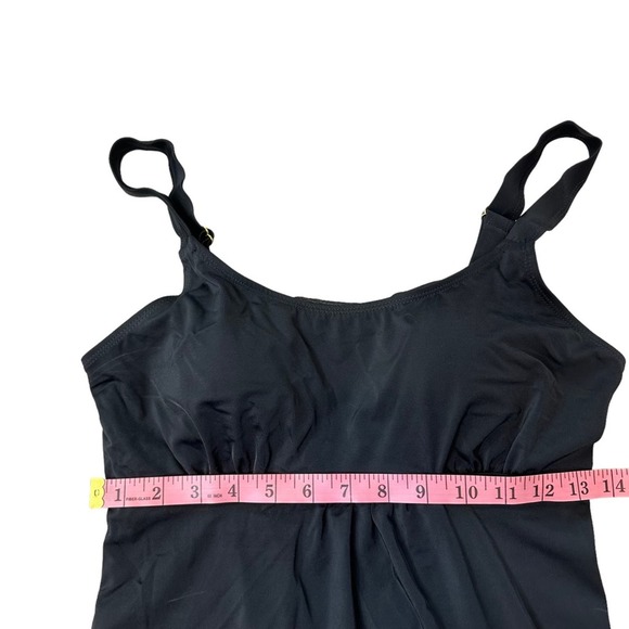 Fullfitall Tankini Swim Top Womens Swimsuit Built in Bra Stretch Black 10 NWT - Picture 9 of 12